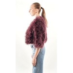 boléro en plume femme prune 121
