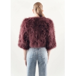 boléro en plume femme prune