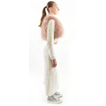 gilet plume femme rose poudré élégant