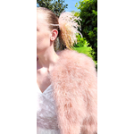 boléro plume rose poudré femme