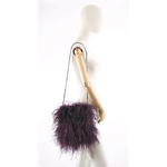 sac plume d'autruche vaporeuse prune 203