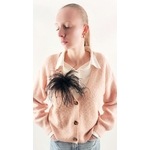 broche plume d'autruche noir vaporeuse