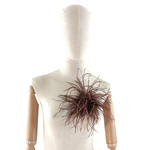 broche plume dautruche marron caramel