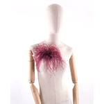 broche plume d'autruche bordeaux prune