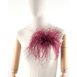 broche plume dautruche bordeaux foncé