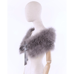 étole en plume femme gris