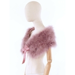 col étole plume douce femme violine