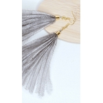 boucle doreilles plume gris 1560G-48
