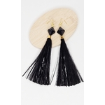 boucle doreilles autruche noire perle lurex - 1562-01