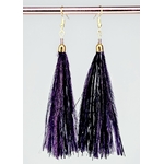 boucle doreilles plume dautruche pendantes lurex prune - 1562-203