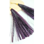 boucle doreilles pendantes plume dautruche  lurex prune - 1562-203