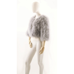veste plume de dinde femme gris