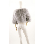 veste plume de dinde gris de qualite