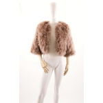 veste plume manche beige rose de qualite