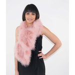 echarpe plume dinde belle rose poudre
