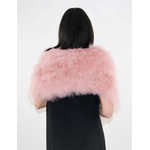 echarpe plume dinde rose poudre