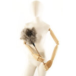 plumeau plume dinde marabout naturel manche bois pratique
