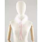 tour de cou en plume rose pale
