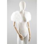 gilet court plume ivoire