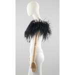 cape plume mariage noir