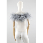 cache epaule plume autruche gris