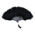 eventail plume dinde marabout noir de qualite