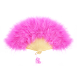 eventail plume dinde marabout hot pink