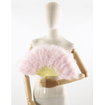 eventail plume dinde marabout rose pale