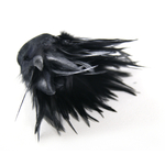 frange plume croupe de coq noir