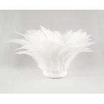 frange plume de cou de coq blanc
