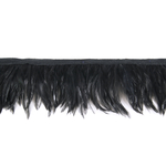 galon plume de cou de coq noir de qualite