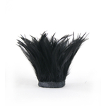 frange plume de cou de coq noir