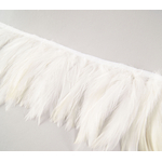 frange plume de cou de coq ivoire