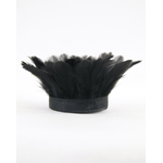 frange plume ronde de poule noir