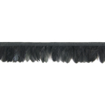 galon plume ronde de poule noir de qualite
