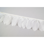 frange plume ronde de poule ivoire