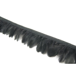 galon plume ronde de poule noir
