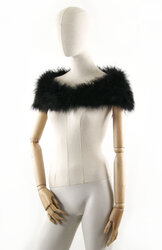 Serre-tête En Tulle Noir Avec Strass Et Plumes - Neuf Avec étiquettes