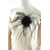 broche accessoire plume autruche coq noir kaki