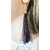 boucle d'oreilles plume d'autruche  lurex prune - 1562-203