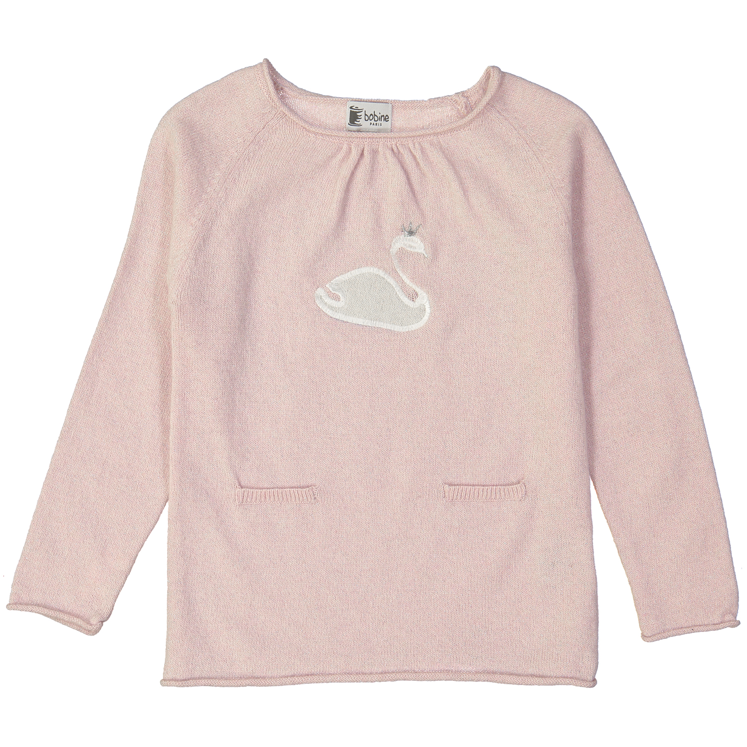 Pull-col-rond-fille-cygne-sirio-rose