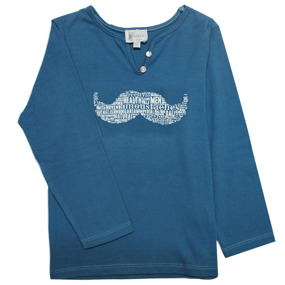 t-shirt-manches-longues-bleu-canard-moustache