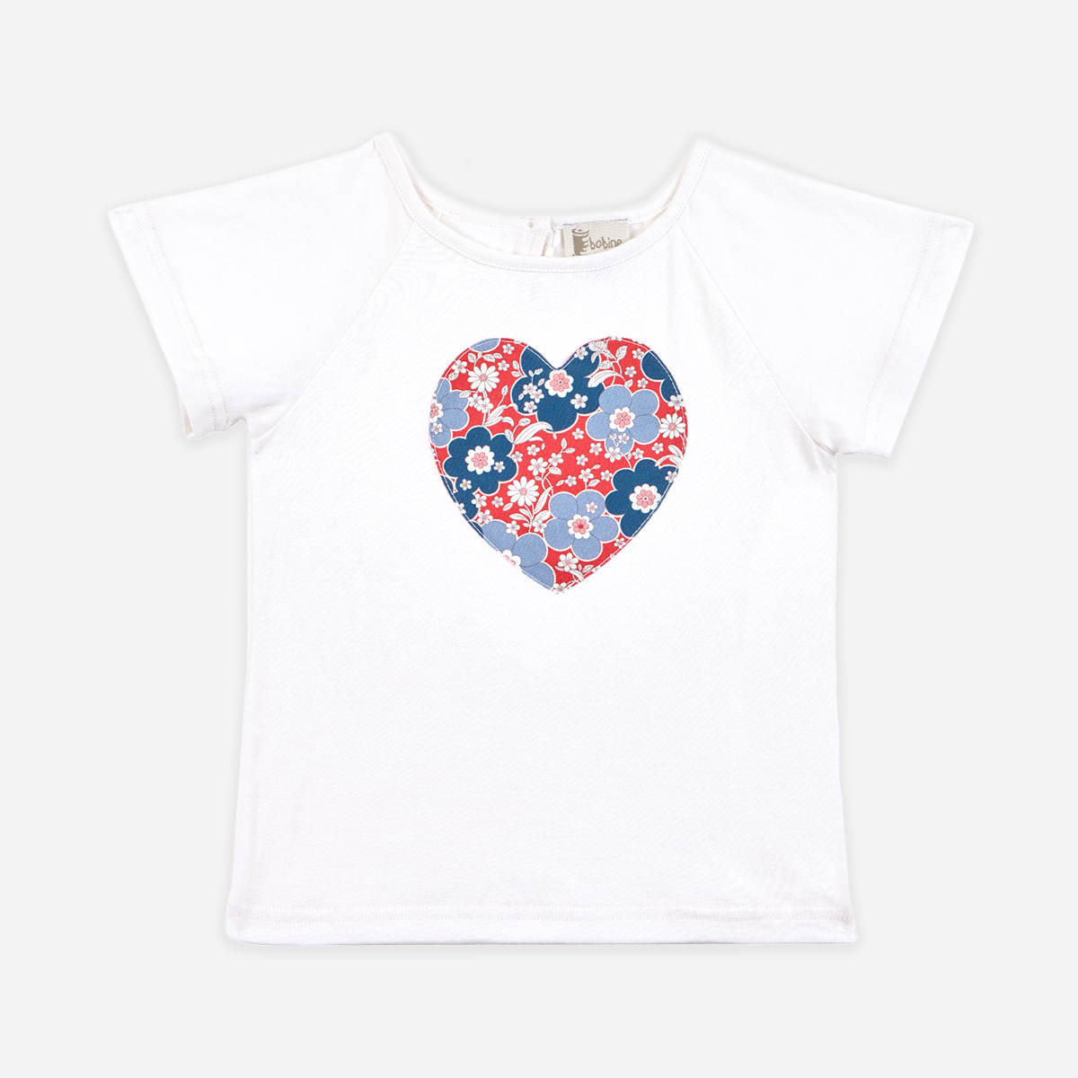 T-shirt en coton fille coeur flowers power