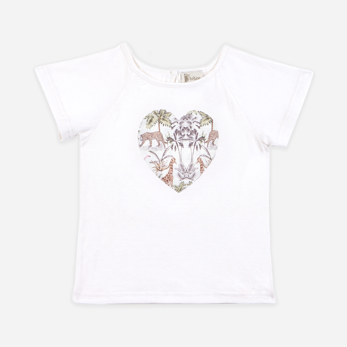 T-shirt en coton fille coeur jungle