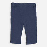 Pantalon bébé en gaze de coton bleu denim1