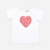 T-shirt en coton fille coeur vichy rouge
