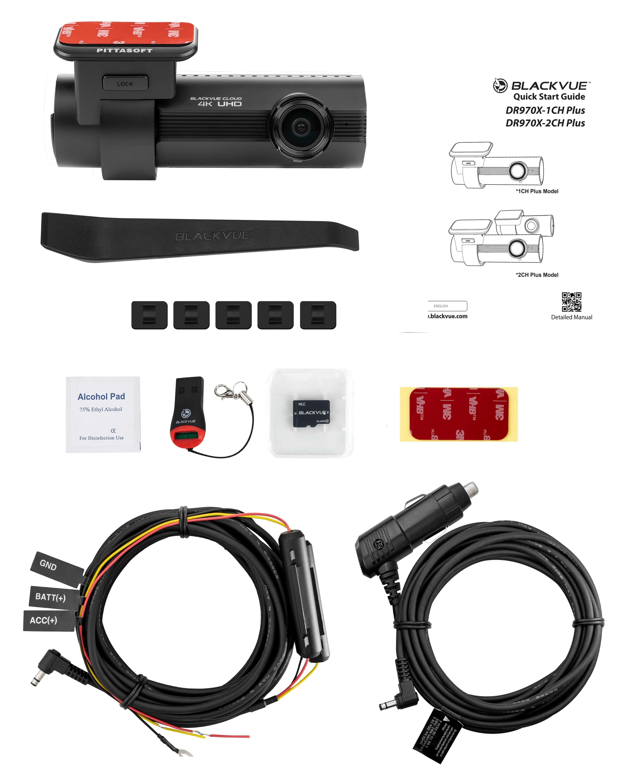 dashcam blackvue camera voiture 4k dr970x 1ch plus vue packaging
