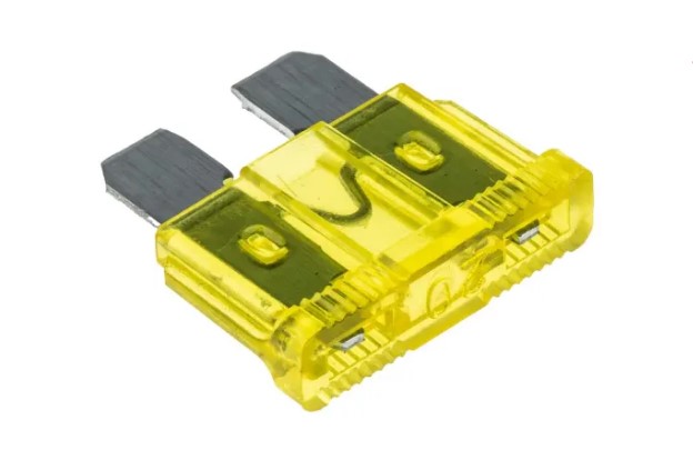 5 Fusibles Style Lame 20A Jaunes - Pour Voiture, Camion, Bateau - Protection Contre Surcharge/court-circuit - Boîtier Transparent - Remplacement Facile
