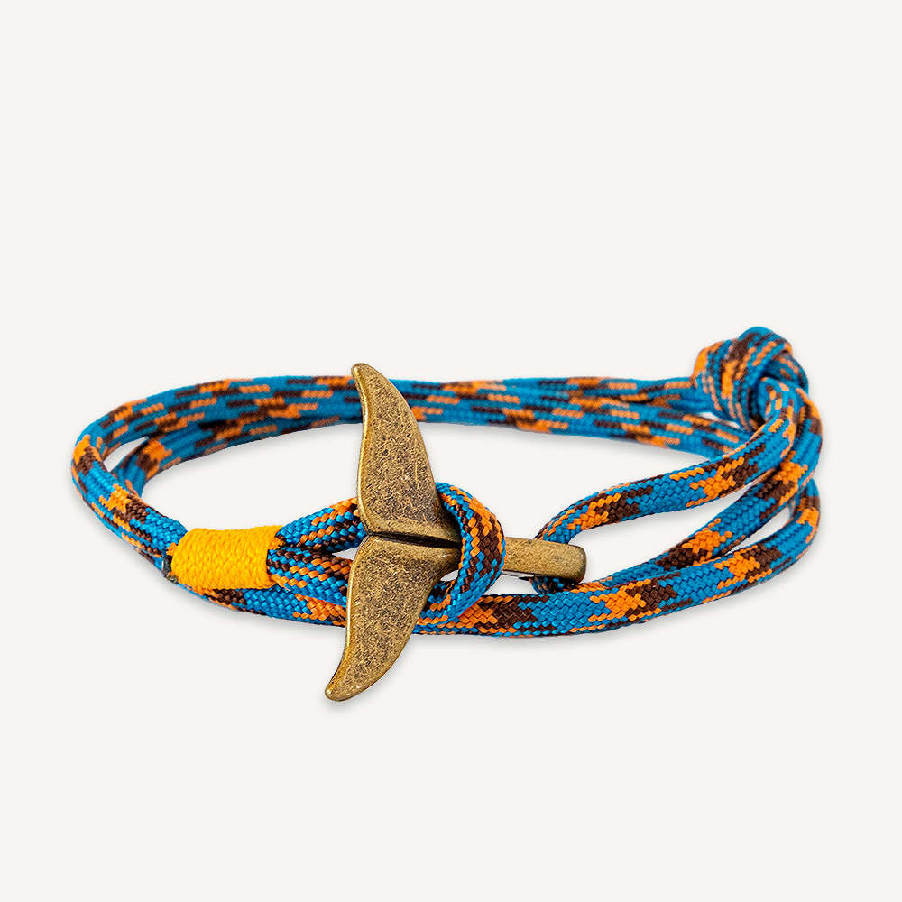 Bracelet queue de baleine bleu et orange