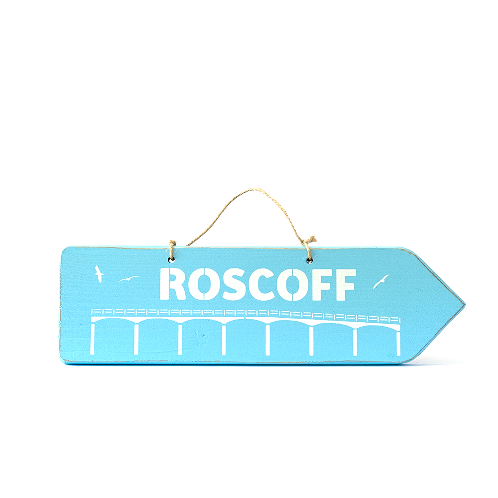 Pancarte ROSCOFF bleue
